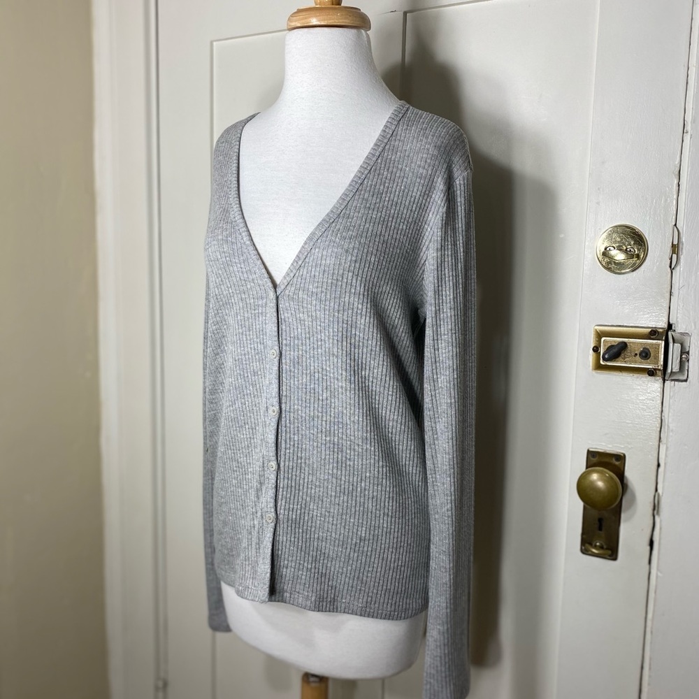 Aritzia Wilfred Free Starsky Heather Grey Long Sleeve Soft Thermal NWT